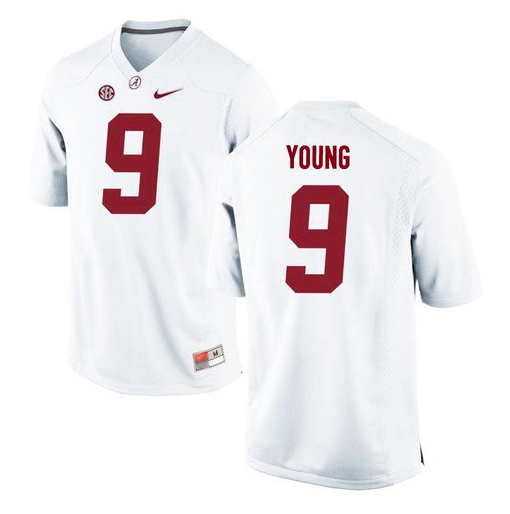 Men's Alabama Crimson Tide #9 Bryce Young White Stitched Jersey